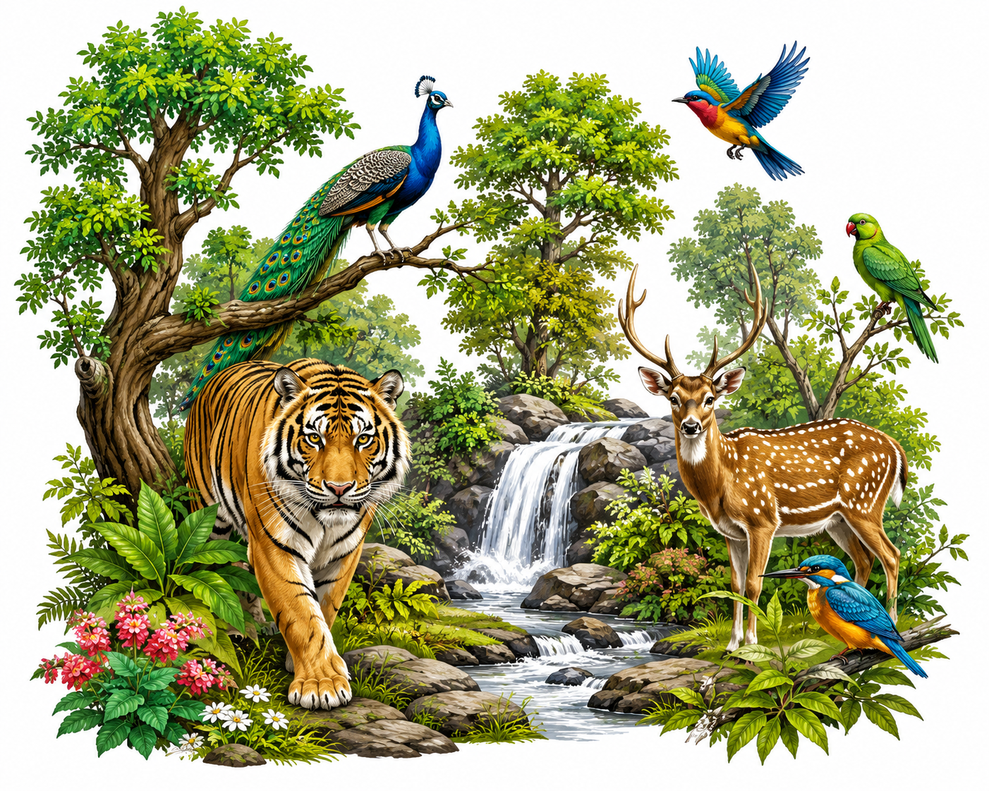 Vibrant Indian forest ecosystem